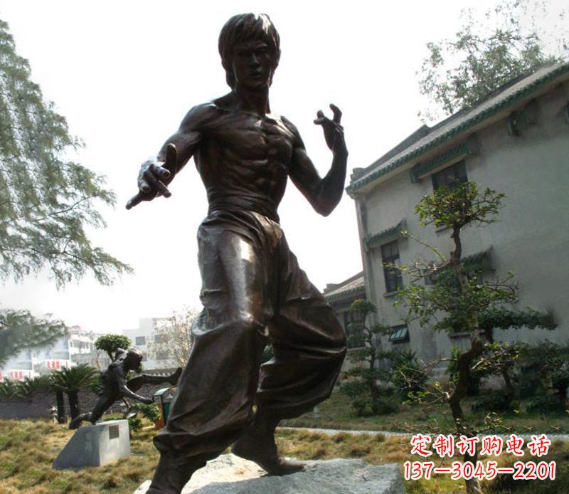 保定传奇人物李小龙铜雕