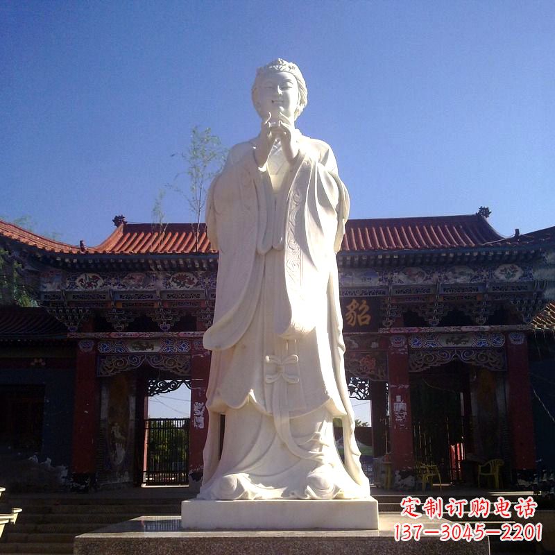 保定以貂蝉为灵感的汉白玉石雕像