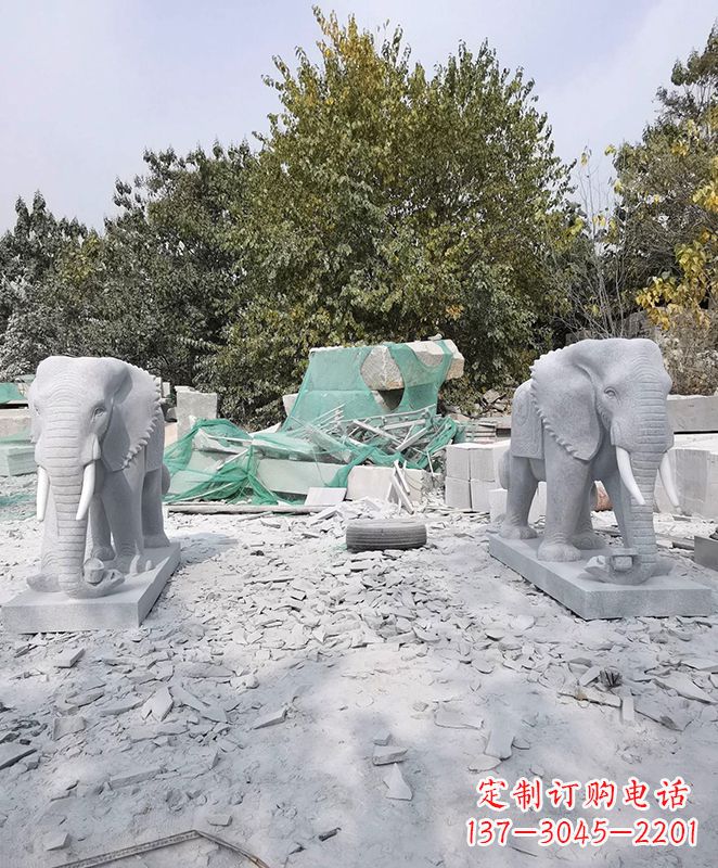 保定雕刻大象的石雕