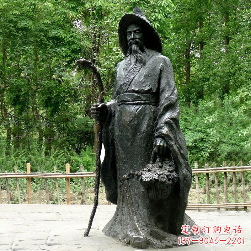 保定精致历史名人陶渊明雕像