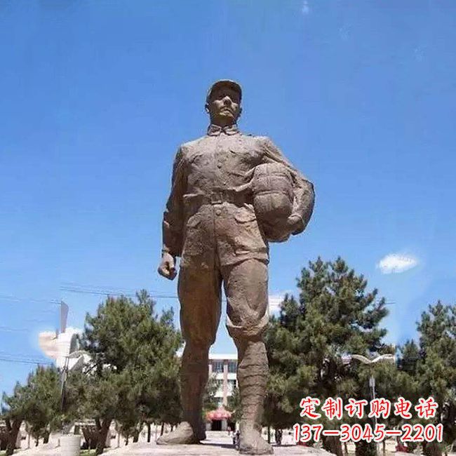 保定董存瑞石雕像-景区园林英雄人物景观雕塑