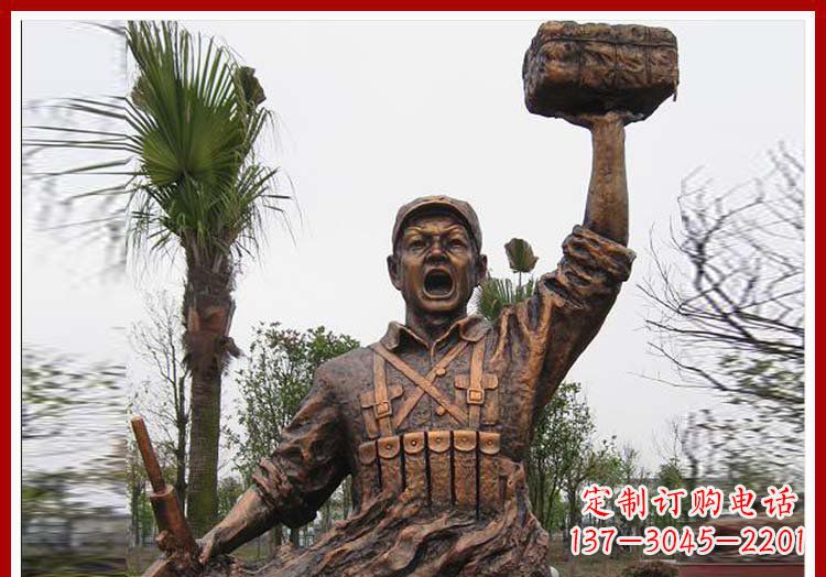 保定董存瑞英雄模范铜雕