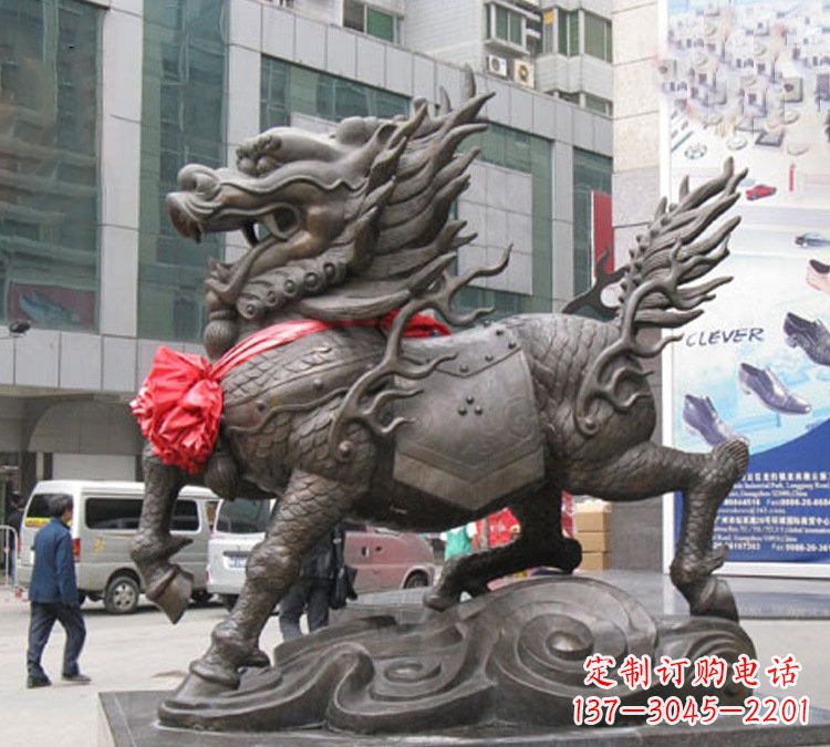 保定铜雕大型麒麟雕塑