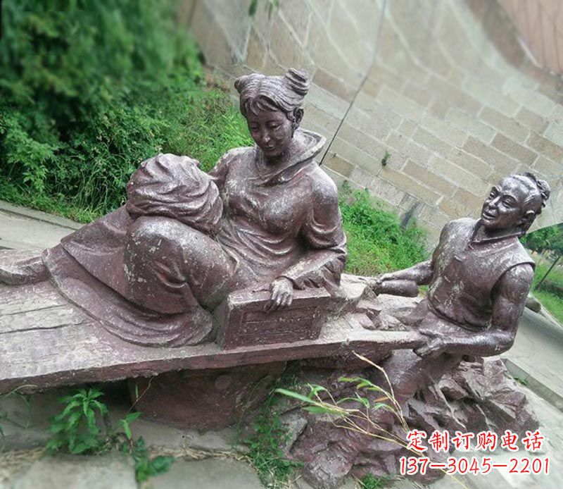 保定传统风格高雅的独轮车铜雕