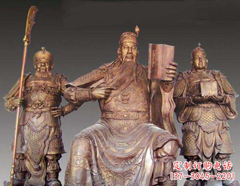 保定中领雕塑艺术以关公武财神铜雕塑荣耀家中