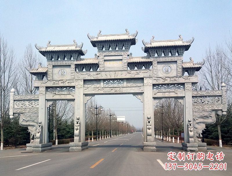 保定锻铜雕塑 雕塑石雕牌坊