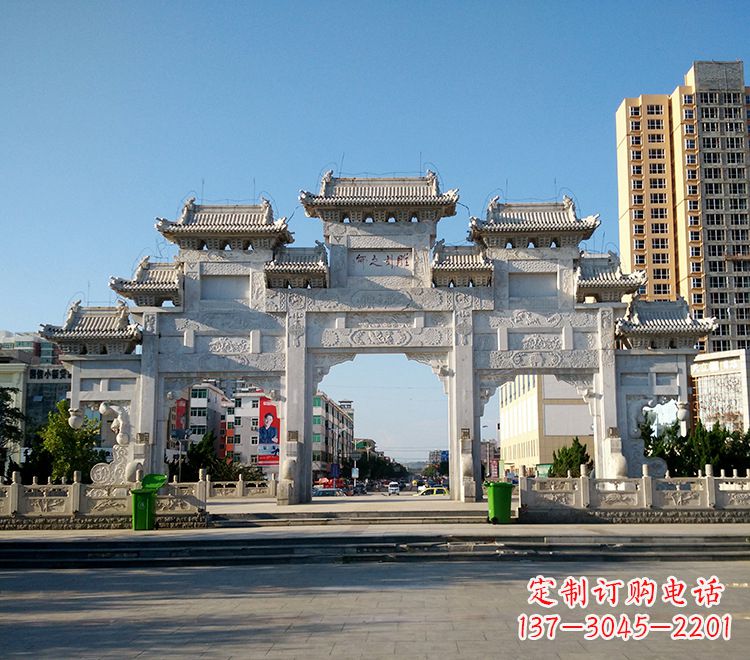 保定锻铜雕塑 人物雕塑石雕牌坊