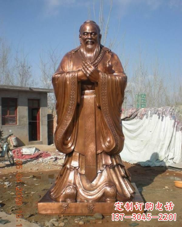 保定锻铜雕塑孔子 (2)