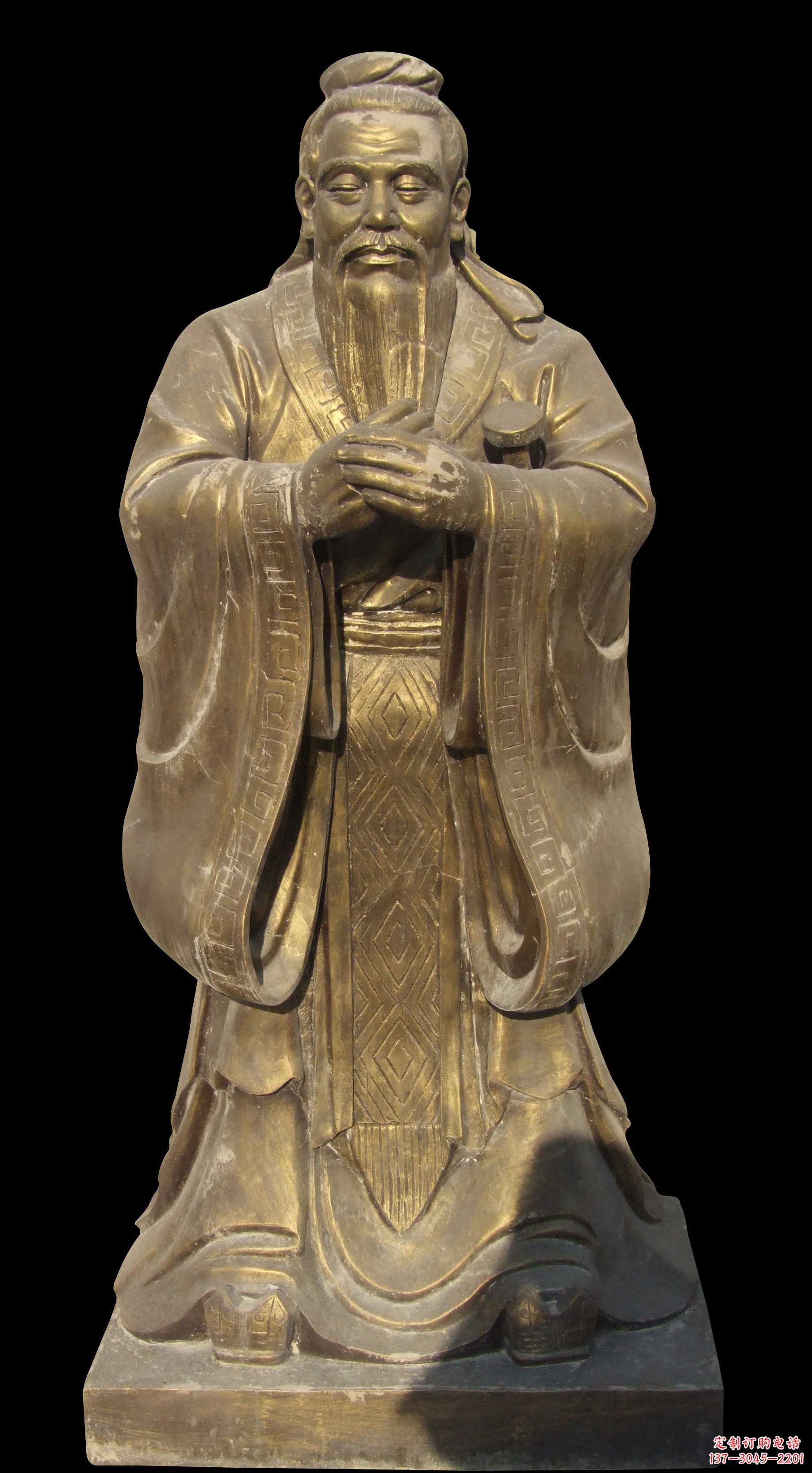 保定手工精美锻铜孔子铜雕像