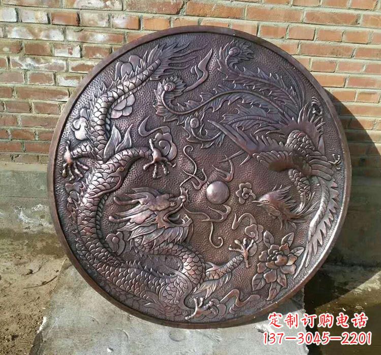保定传统工艺锻铜龙凤雕塑