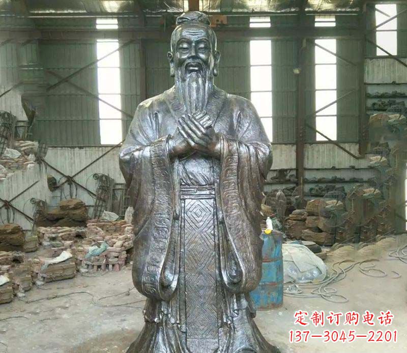 保定锻铜校园老子人物雕塑,铸就永恒的追求