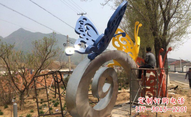 保定优雅无比,不锈钢蝴蝶雕塑