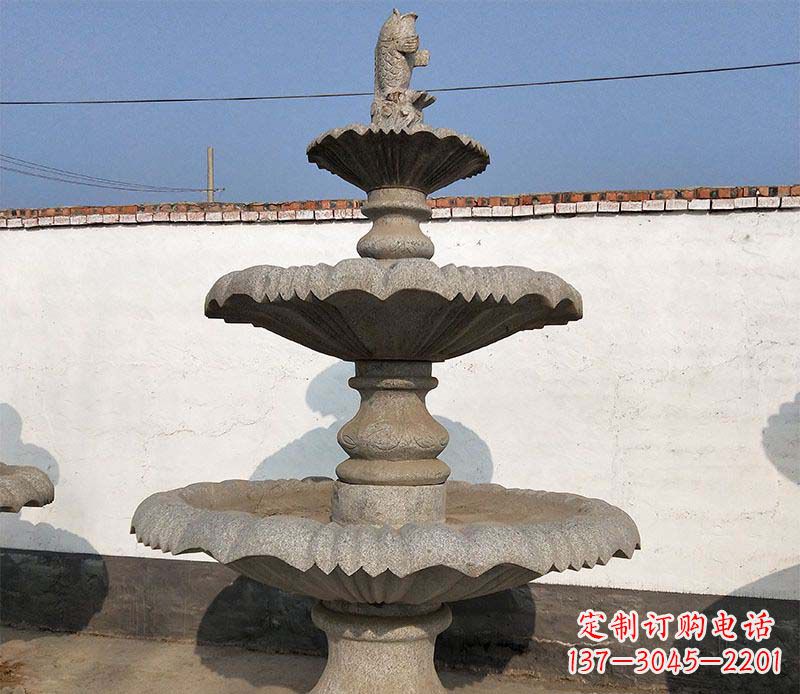 保定多层石质喷泉雕塑
