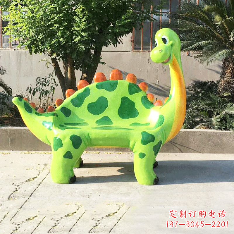 保定儿童乐园玻璃钢卡通恐龙座椅