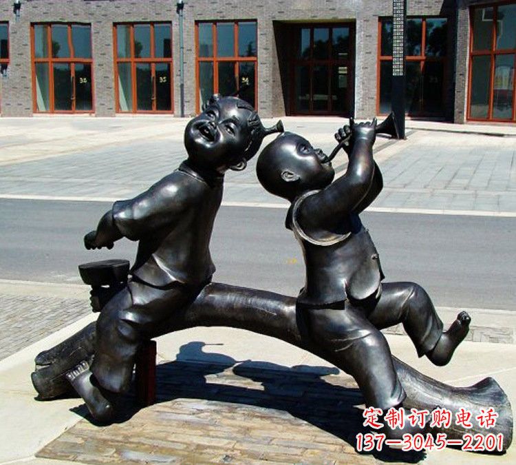 保定儿童玩耍童趣铜雕