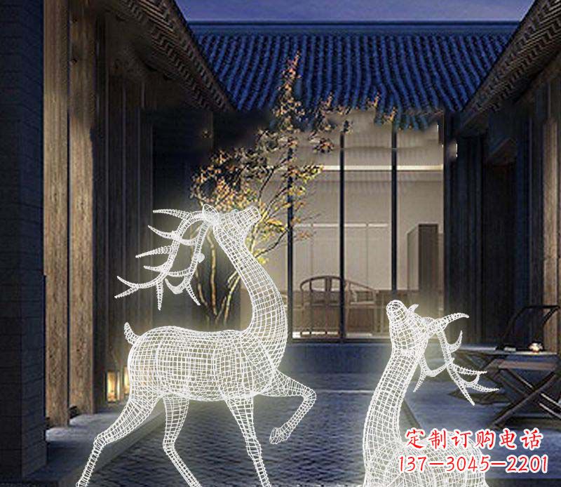 保定发光精致梅花鹿雕塑