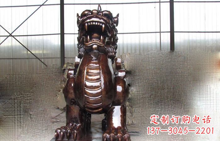 保定来自古老文化的獬豸铜雕