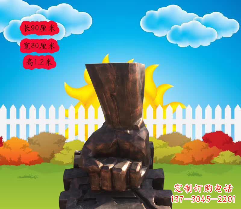 保定精美铜拳头雕塑
