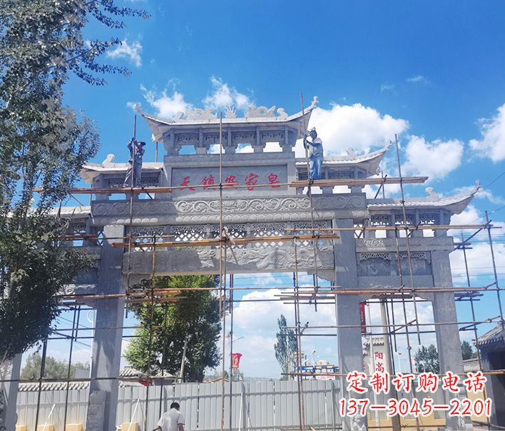 保定方牌坊石雕