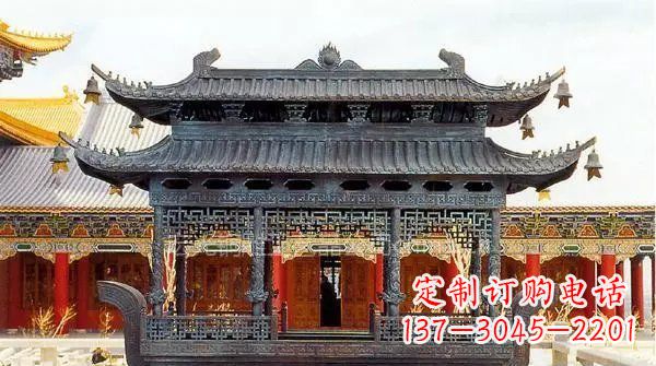 保定方形寺庙香炉铜雕塑