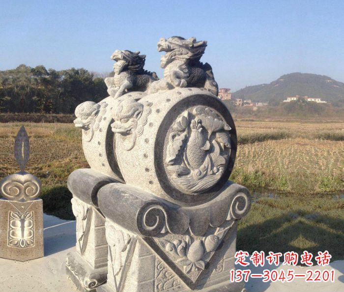 保定仿古抱鼓石门墩雕塑