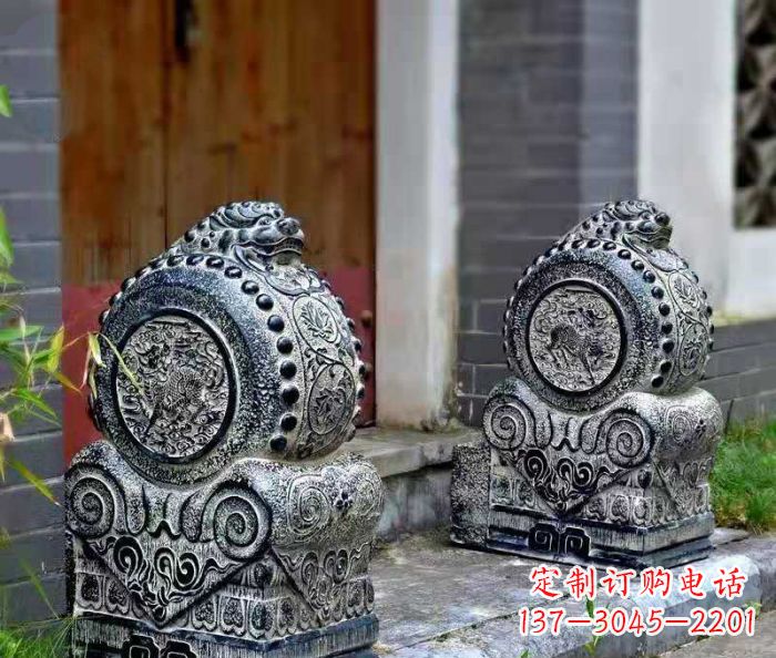 保定精美仿古抱鼓石门墩雕塑