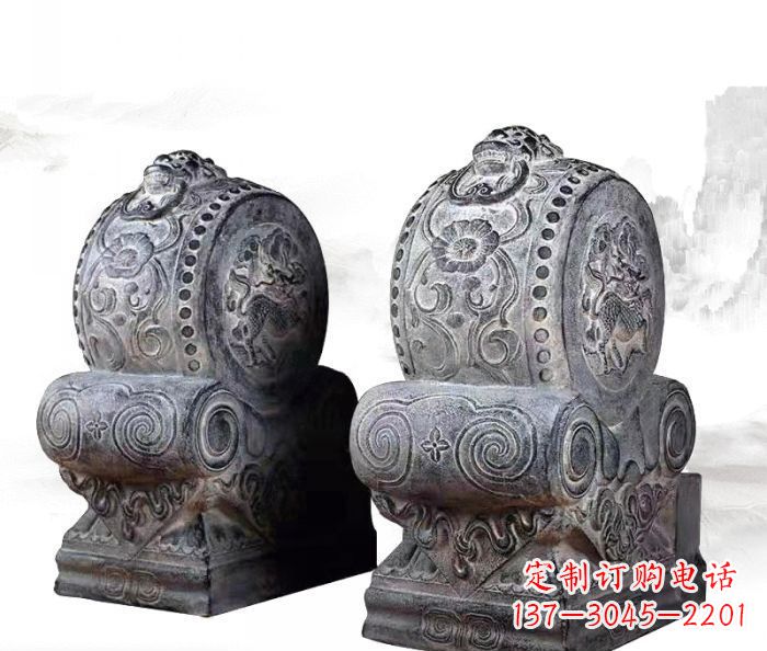 保定仿古抱鼓石门墩雕塑