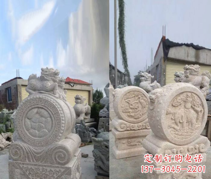 保定仿古抱鼓石门墩雕塑