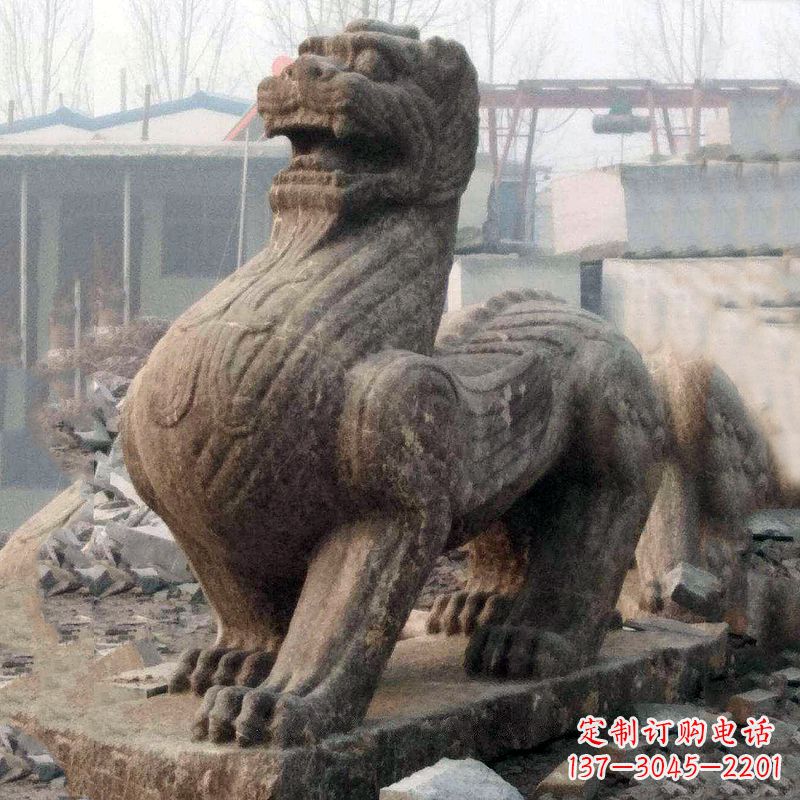 保定中领雕塑狴犴青石雕塑融入古代神话的历史文化风格