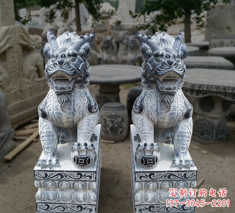 保定传统工艺仿古麒麟雕塑