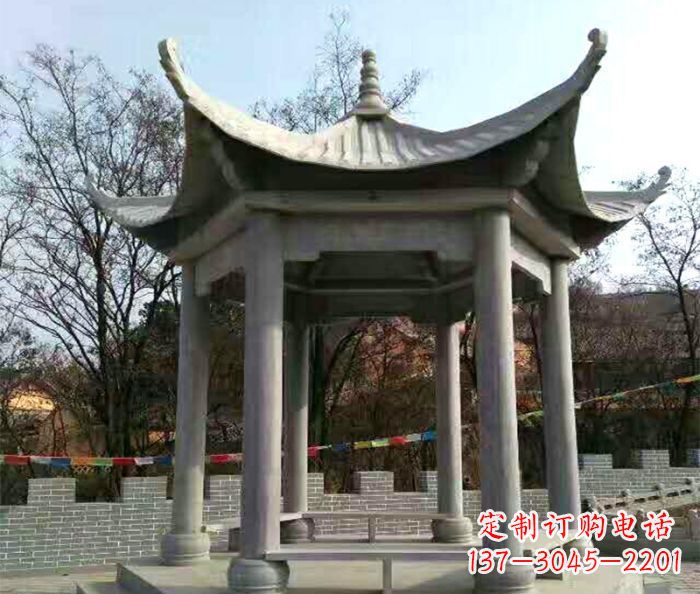 保定仿古六角凉亭石雕 (4)