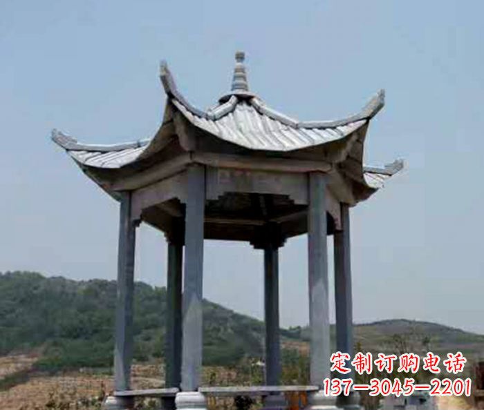 保定仿古六角凉亭石雕 (5)