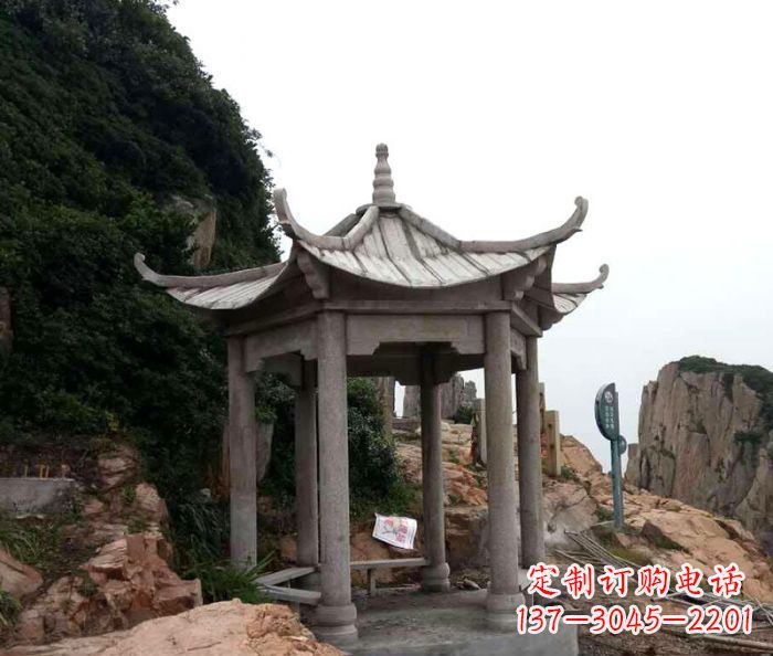 保定仿古六角凉亭石雕 (7)