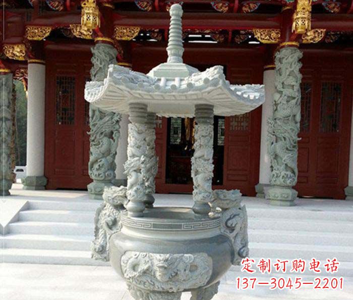 保定中国古典仿古龙浮雕香炉雕塑