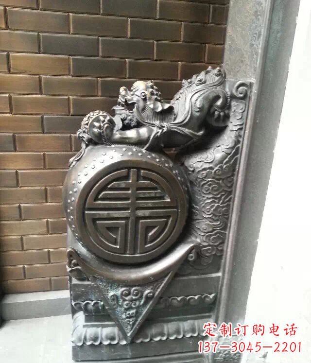 保定精美仿古门墩铜雕
