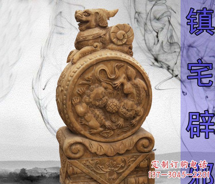 保定仿古貔貅门墩镇宅辟邪石雕