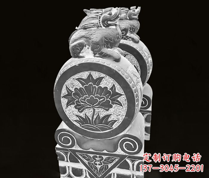 保定仿古麒麟抱鼓石镇宅石门墩