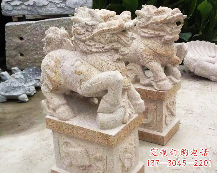 保定仿古麒麟门口镇宅石雕