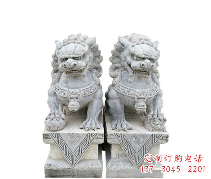 保定仿古瑞兽狮子石雕 (2)
