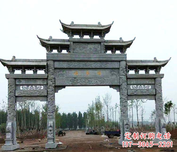 保定精美石雕牌坊雕塑