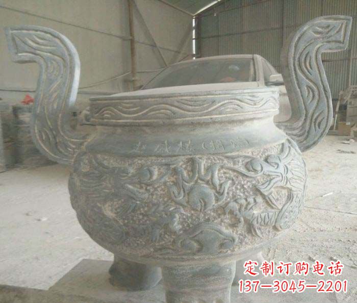 保定青铜仿古三足香炉石雕