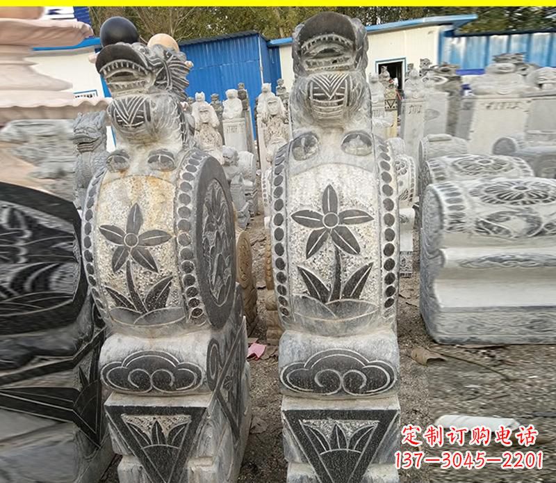 保定仿古石门墩雕塑，传承历史文化