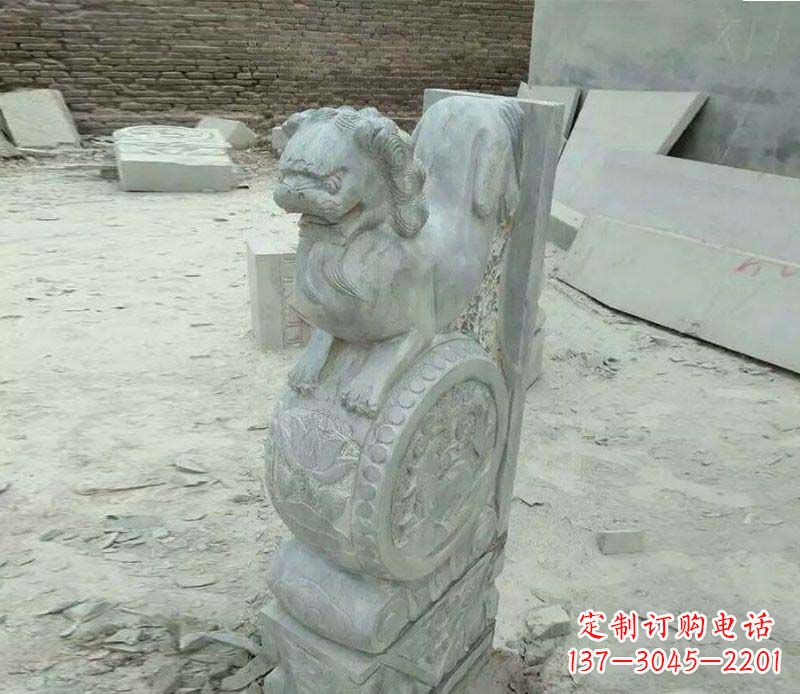 保定仿古石门墩招财抱鼓石石雕