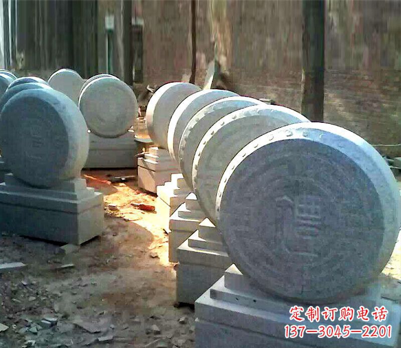 保定仿古石门墩招财抱鼓石雕