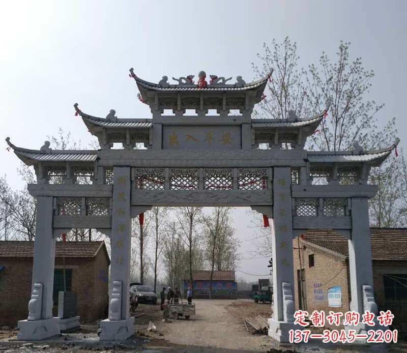 保定仿古石牌坊石雕 (2)