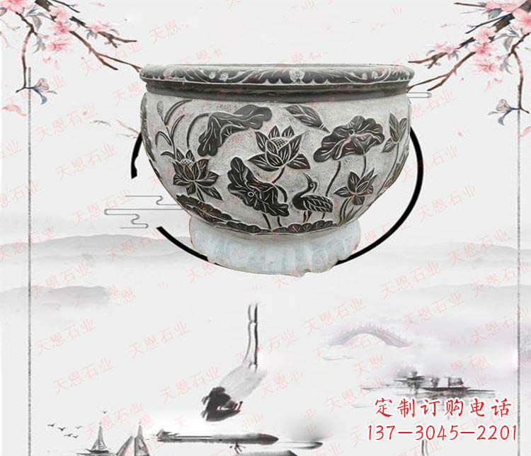 保定仿古石水缸石浮雕石雕，欧式古典设计