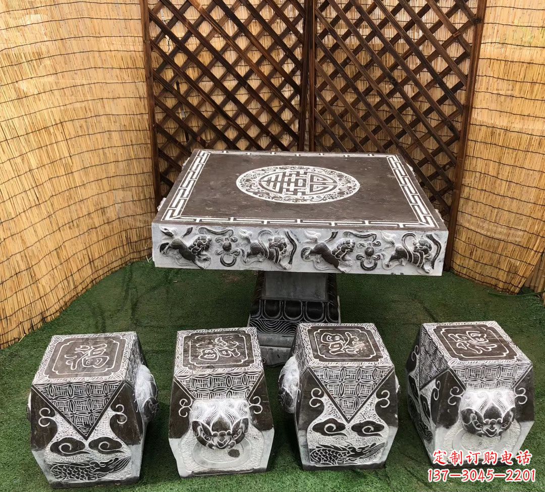 保定仿古石桌凳公园景观石雕