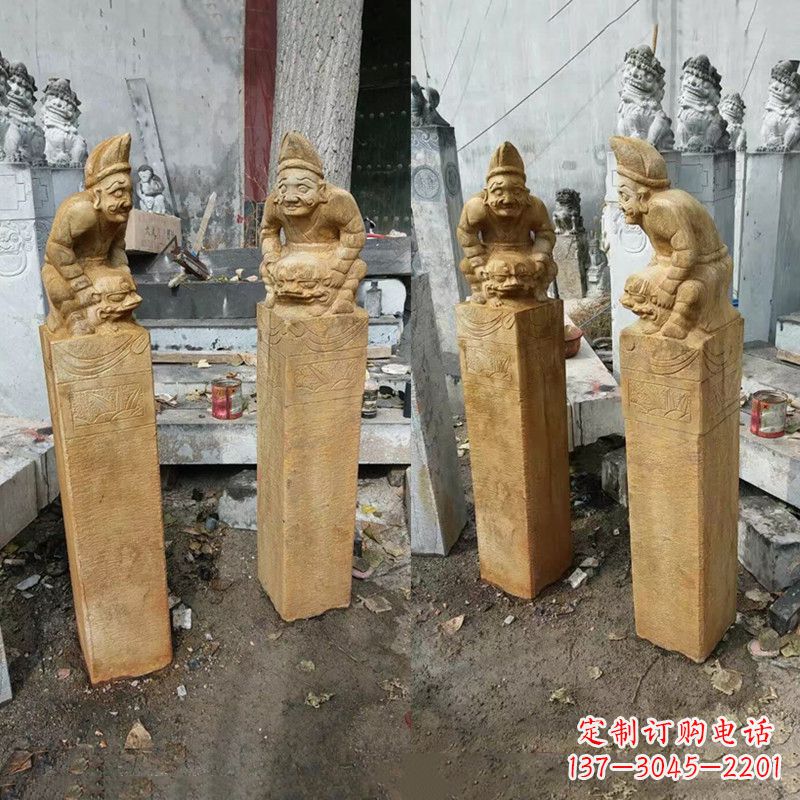 保定经典仿古拴马桩雕塑