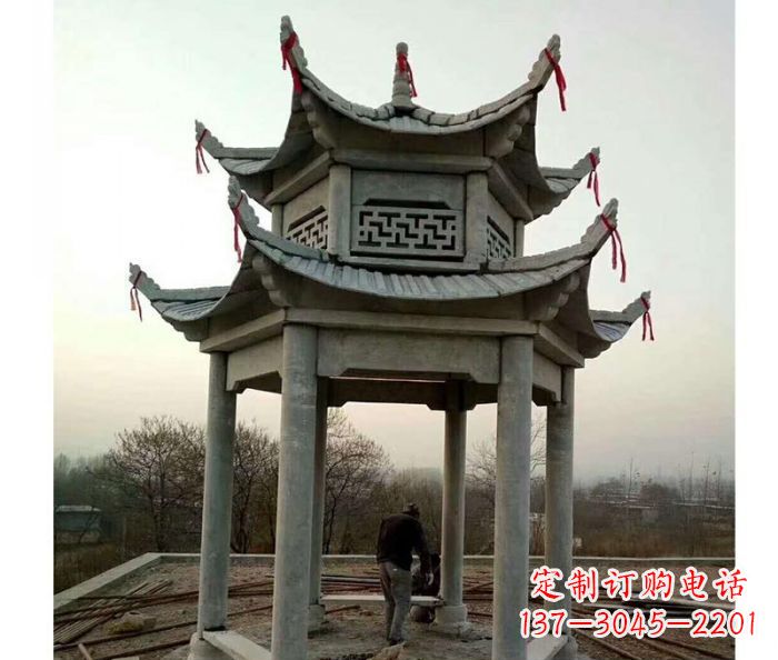 保定仿古双层石雕凉亭