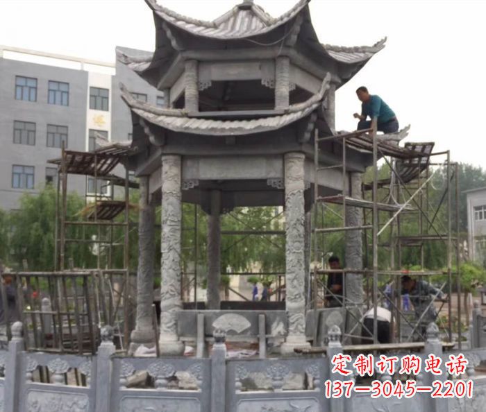 保定仿古双层石雕凉亭
